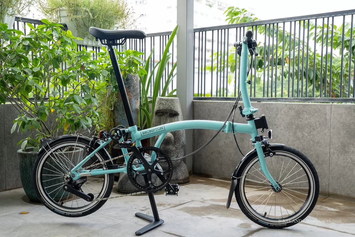 Xe Đạp Gấp Brompton C Line Turkish Green 4 Speed Tay S Ký Gửi