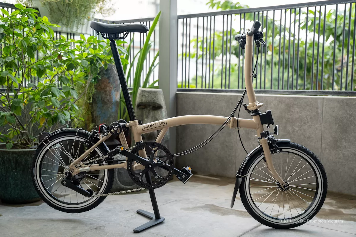 Xe Đạp Gấp Brompton C Line Dune Sand 4 Speed Tay S Ký Gửi