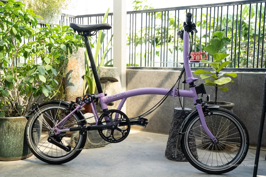 Xe Đạp Gấp Brompton C Line Lilac Stone 4 Speed Tay S Ký Gửi